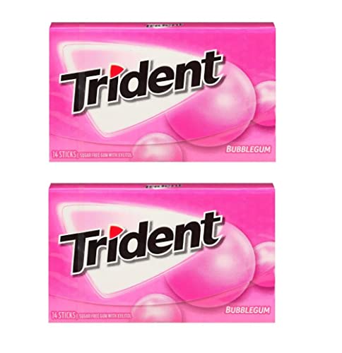 Image of Trident Sugar Free Chewing Gum 2 Pieces Bubblegum Flavor 14 Sticks, 26 G