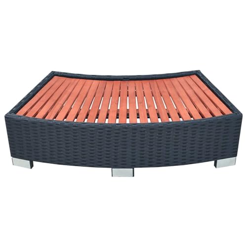 Escalera rectangular para spa de poli ratán sintético negro miniatura 4