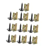 FELTECHELECTR 10セット メタル製ユニバーサル車用クリップファスナー 耐久性のあるブラック亜メッキ六角頭自攻ネジとクリップナット 車体ドア屋