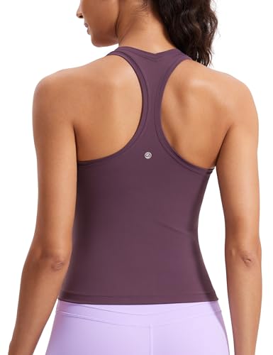 Image of CRZ YOGA Butterluxe Racerback Tank Waist Length | Yoga, Extremely Soft, Tight Fit, Scoop Neck, Sleeveless Tops for Women
