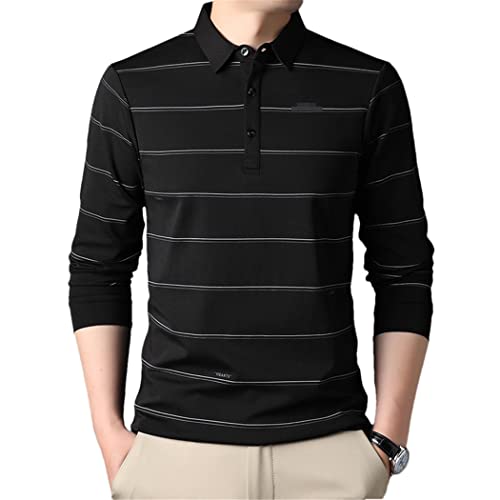 Polo homme manches longues soie mûrier noir Haitpant tricot
