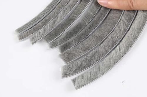 Hokmly 16 Ft Feet 5M (196 Inch) Brush Weather Stripping,Card-Slot Seal Strip Pile Weatherstrip Door Sweep Brush For Door Window (5Mm X 6Mm (3/16 1/4 Inch), Gray) #TOP3