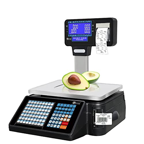 Báscula digital comercial con impresora y pantalla