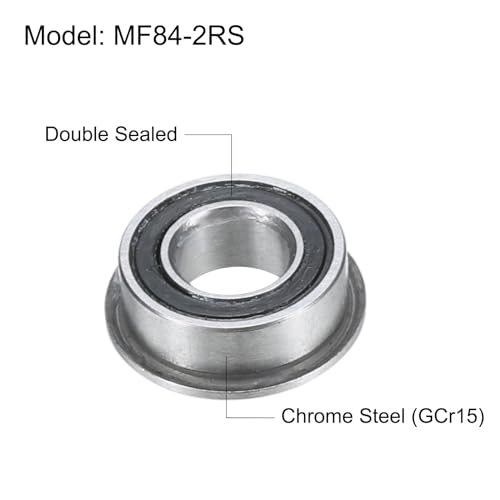 Rodamiento con brida 4x8x3 mm de bolas MF84-2RS miniatura para piezas de eje 3