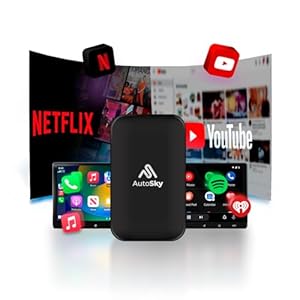 AutoSky Draadloze CarPlay en Android Auto AI Box Lite Plus 2.0 voor in de fabriek bekabelde CarPlay Cars 2024 – Ondersteunt Netflix en YouTube – Go Wireless CarPlay en Android Auto