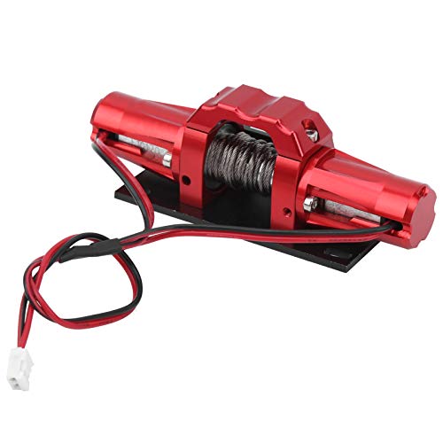 Winch eléctrico para RC de aleación de aluminio rojo miniatura 4