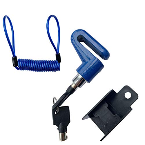 Preisvergleich Produktbild EDCV Small Moto Motorrad Sicherheit Fahrrad Sicherheitsbremsschloss Diebstahlsicherung Fahrradbremse Scheibenschloss Für Motorrad Roller Rad Reifenschloss, Blau und Seil