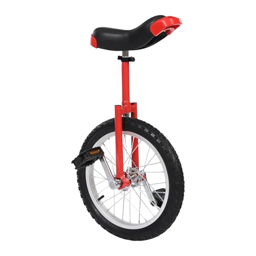 AGULIUM 16 Inch Wheel Unicycle, Height Adjustable One Wheel Bike, 110 Lbs Load Capacity, Unicycles for Adults Balance Training Outdoor Sports Fitness Exercise(Red)