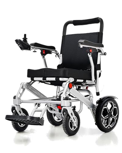 ByteTecpeak D10 Silla de ruedas eléctrica plegable ligera, para personas mayores y discapacitadas. Homologación aeronáutica. Motor de 500 W. Batería de 12Ah. Capacidad de hasta 150kg