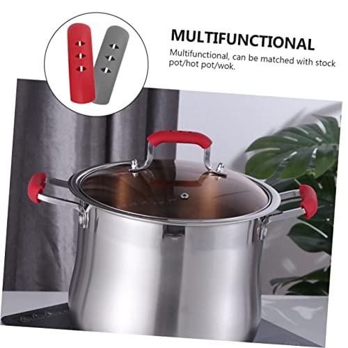 Cubiertas de silicona para asas de ollas antideslizantes Mikinona, juego de protectores térmicos 5