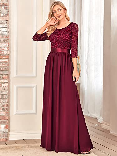 Ever-Pretty-Vestidos-de-Fiesta-Encaje-Gasa-Cuello-Redondo-Manga-34-Corte-Imperio-A-linea-para-Mujer-07412