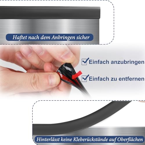 U Kanal Kantenschutz, 6 Meter x 6 mm Selbstklebend U Profil Gummi, Flexibler Autotürkantenschutz, Schwarz Gummi Kantenschutz, Selbstklebender Gummidichtung, für Blech, Autotüren, Fenster, Tischkanten