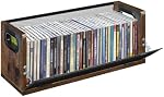 CD Storage Rack with Magnetic Door - Holds 38 Full Case CDs, Multi-Tier Desktop & Closet Display Stand for Video Games, Papers, Cards