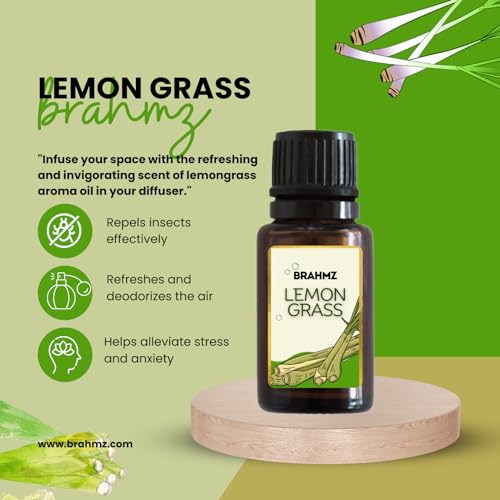 Image of Brahmz Aroma Oils Gift Set, 6 Bottles, 10g Each, Vanilla, Orange, Lemongrass, Lavender, Rose, Apple Cinnamon, Essential Oils for Aromatherapy
