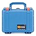 Pelican Protector 1150 Case by ColorCase - Blue - Small Size Waterproof Case (Case Only) - Orange Latches
