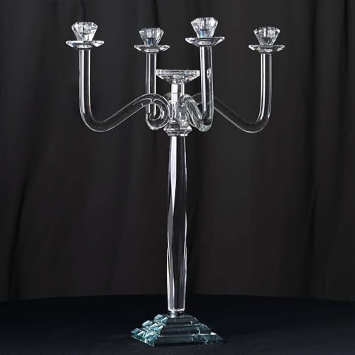 Efavormart 27 inch 5 Arm Crystal Candelabra