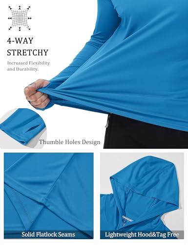 Image of MAGCOMSEN Men's Hooded UPF 50+ Sun Protection T Shirts Long Sleeve Athletic Fishing Shirts Rash Guards