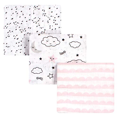 Image of Hudson Baby Unisex Baby Cotton Muslin Swaddle Blankets, Dreamer, 3-Pack