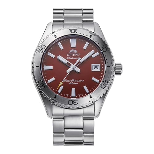 Orient Sports Mako AC0Q   Reloj de Hombre automático con Carga Manual, Impermeable, 40 mm, Acero Rojo, Deportes
