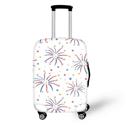 Housse valise XL bleu rouge spandex extensible - Couvre bagage lavable et réutilisable