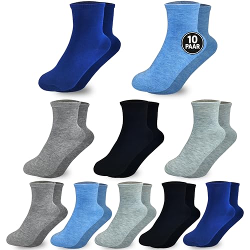 EEWEN 10 pares de calcetines deportivos para niños y niñas, de algodón, 10 Pares Multicolor 2, 31-34