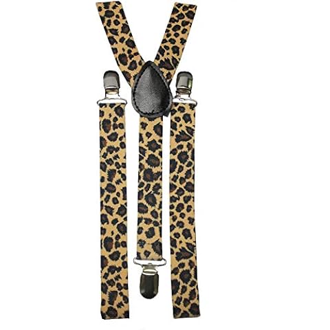 Gold Leopard Animal Print - Funky Trendy Unisex Suspender Braces One Size fits all Cover