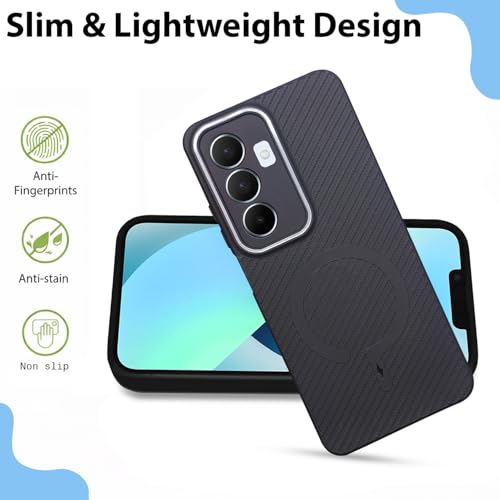 Image of LIRAMARK Rugged Carbon Fibre TPU Armor Silicone Back Cover Case for Samsung Galaxy A14 4G / A14 5G