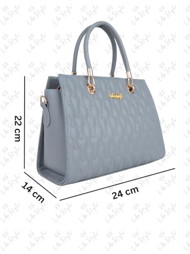Image of LIKE STYLE Quilted PU Rexine Handbag with Detachable Sling Strap