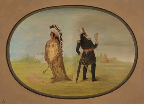 Affiche impression toile haute définition George Catlin Chef Assinneboine 60x90cm salon