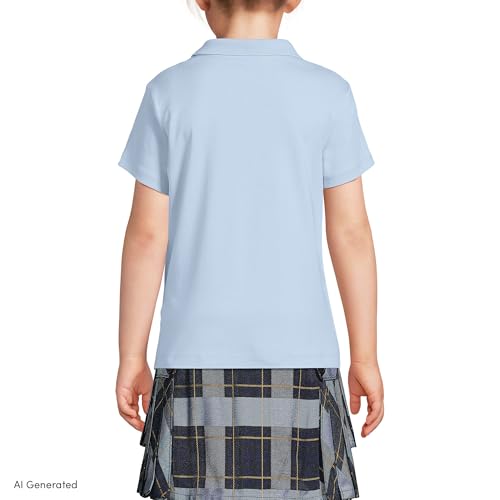 Image of Lands' End School Uniform Girls Short Sleeve Feminine Fit Interlock Polo Shirt