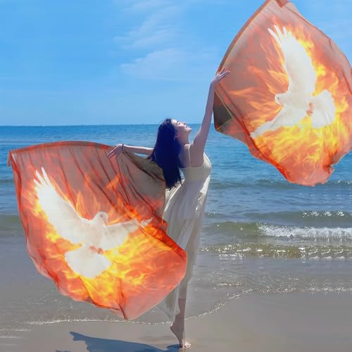 MUNAFIE Worship Flags for Church Set with 2 Flex Rods Praise Dance Flags for Worship Flexi-rods banderas de danza cristiana Pigeons by MUNAFIE - Used condition - Image 8