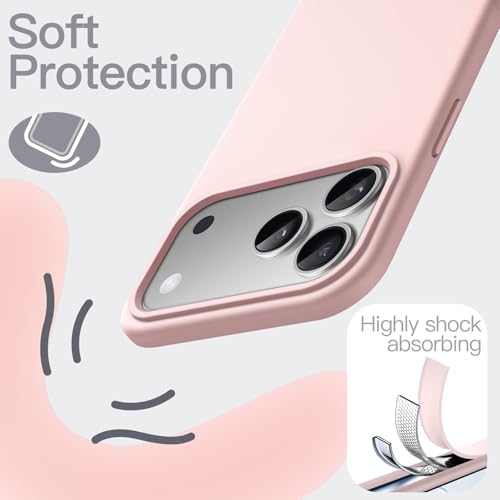 Image of JETech Liquid Silicone Case for iPhone 17 Pro Max 6.9-Inch, Silky Soft Touch Full-Body Protection, Anti-Scratch Shockproof Phone Cover with Microfiber Lining (Light Pink)
