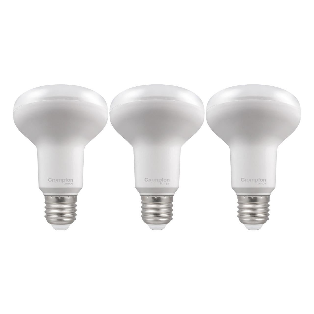 Crompton Lamps LED R80 Reflector Bulb | 3 Pack | 9.5W = 100W Equivalent | Cool White 4000K | Energy-Saving LED Light Bulbs | Spotlight Bulbs for Ceiling & Accent Lighting
