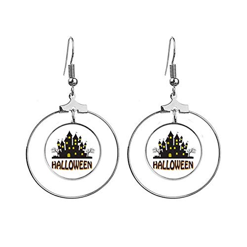 Boucles d'oreilles château d'horreur Halloween cadeau original femme