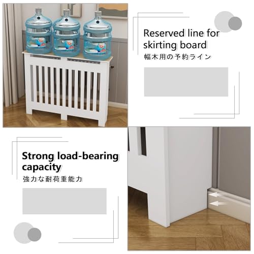 Estante calefactor de MDF resistente con rejilla protectora de diseño elegante 4
