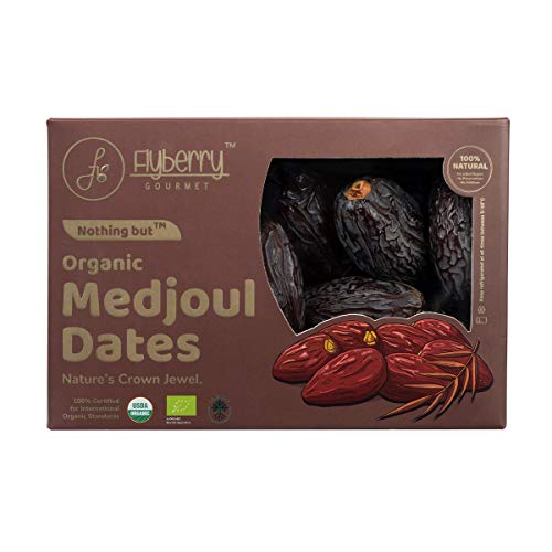 Image of Flyberry Gourmet Certified Organic Medjoul Dates (Khajoor /Khajur) 800g | 100% Natural | Rich in Calcium, Iron and Potassium | Instant Energy