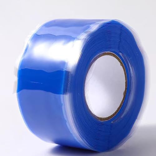 Image of Self Fusing Silicone Tape 1 in x 5 Ft Waterproof Flexible Self Amalgamating Tape for Hose Repair Sealing Pipes Plumbing Water Emergency Pipeline Repair and Electrical Cable Winding Blue