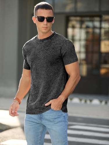 RQP Men's Cotton Shirts Vintage Washed Shirt Relaxed Fit Distressed Casual Short Sleeve for Streetwear & Daily Outfits2