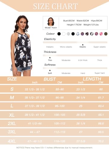 Image of Women Halter Tank Top with Built in Bra Flowy Sleevless Padded Camisole Loose Fit Summer Shirt Top S-3XL