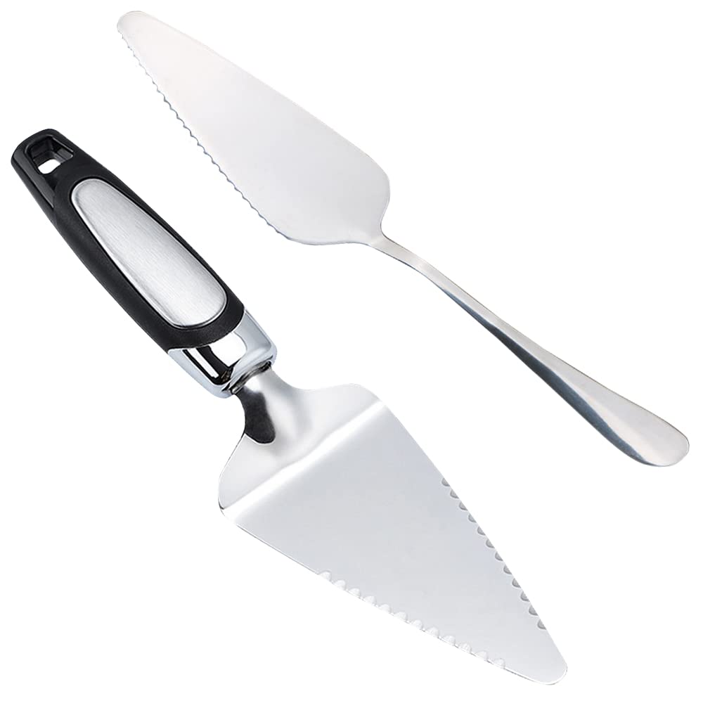 2Pcs Pizza Server Cake Slice Serrated Edges on Both Sides Suitable Pie Server Stainless Steel for Kitchen