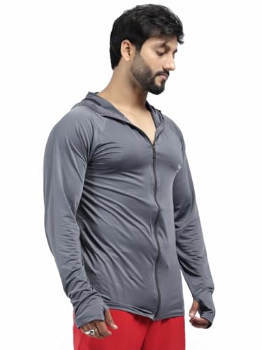 Image of Diamond Fashion Men's Gym Hoodie Jacket | Lightweight Stretchable Activewear for Workout, Running & Fitness | Quick Dry Full Zip Sports Hoodie for Men