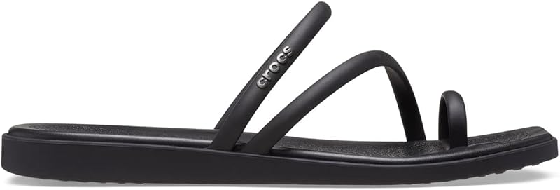 Crocs Women's Miami Toe Loop Sandals | Square Toe Flat | Flexible Straps | Croslite Foam Footbed