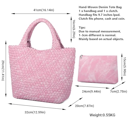 Image of Vegan Leather Purses for Women, Handmade Purses and Handbags Summer Beach Travel Tote Shoulder Bag | WOVEN