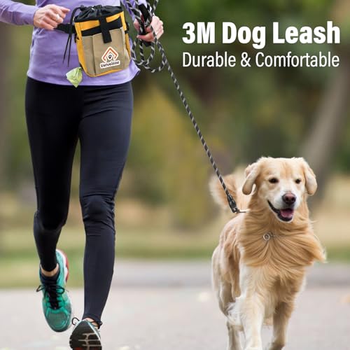 Unverschämt robuste Hundeleine für große und mittelgroße Hunde (15-60 kg) - 3m Verstellbare Doppelleine & Freihandleine aus Nylon mit Reflektierend Tragfähigkeit bis zu 200 kg