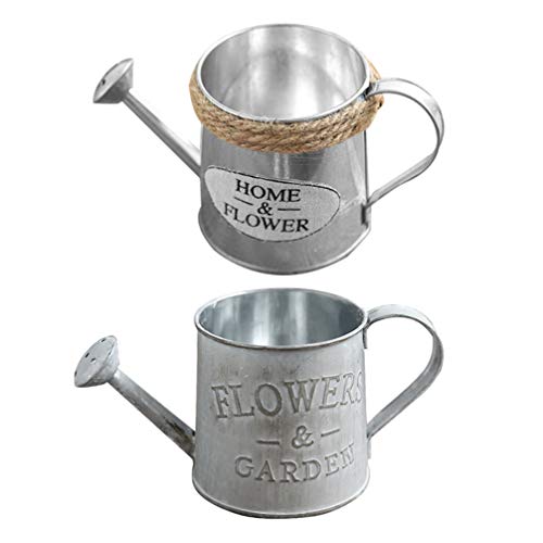 Cabilock Iron Watering Can Large Capacity Decorative Flower Pot Rustic Home Decor for Plants