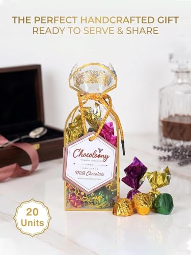 Image of Chocoloony Chocolate PVC Gift Pack with 20pcs Milk Handmade Chocolate (120gm) for Gift Sister, Wife and Girlfriend | Birthday Return Gift for Kids