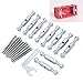 Tissting 10 Pcs Wall Box Repair Tool Kit with Metal and Insulation Support Rods - Electrical Box Repair Device 118 Type with Bolts and Wrench for Switch Socket Maintenance (4.65x4.65 in/118x118 mm)