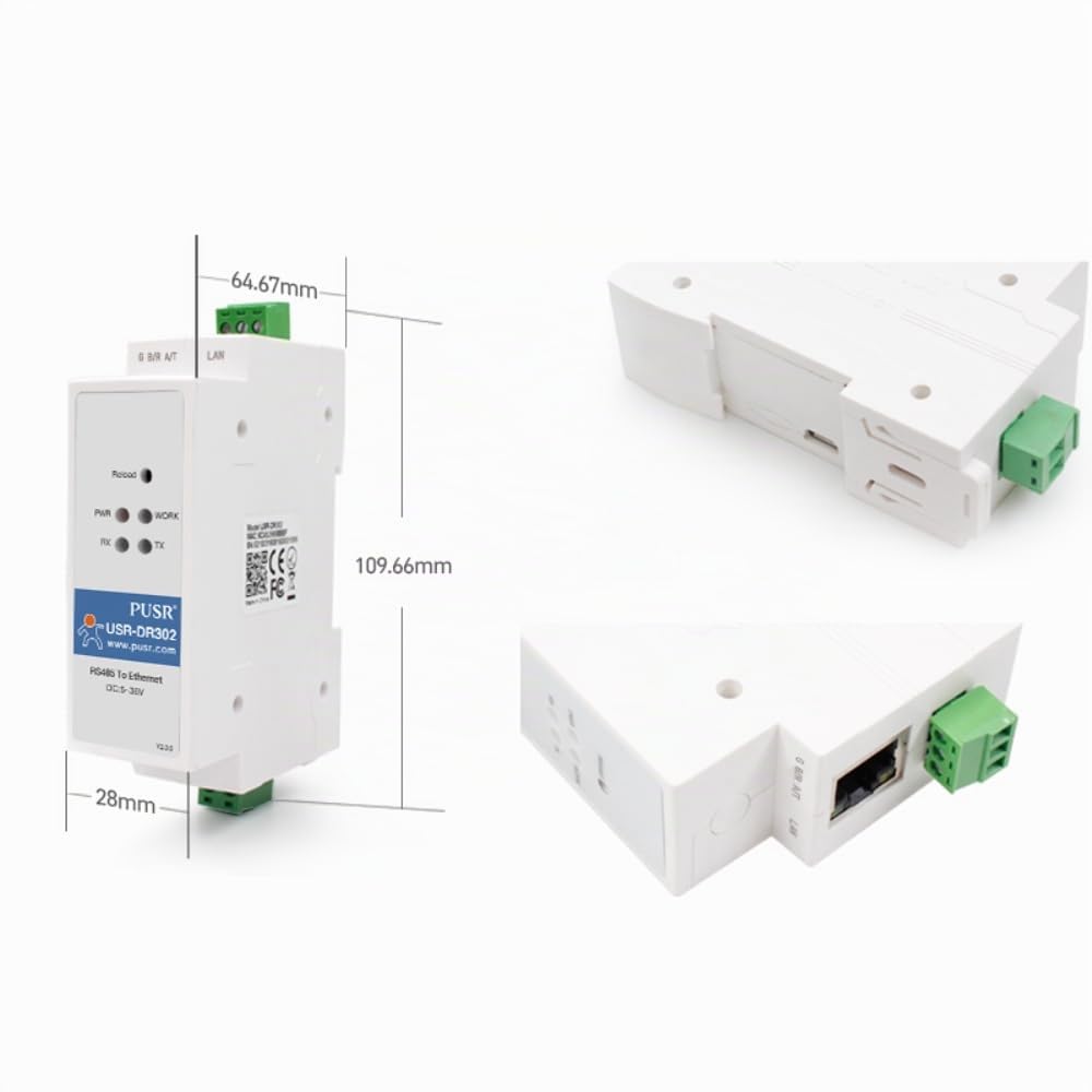 DIN-Schiene RS485 zu Ethernet Konverter Modbus RTU zu TCP Modbus Gateway überträgt Daten transparent zwischen TCP/IP und RS485 Benutzerdefinierte Webseite USR-DR302