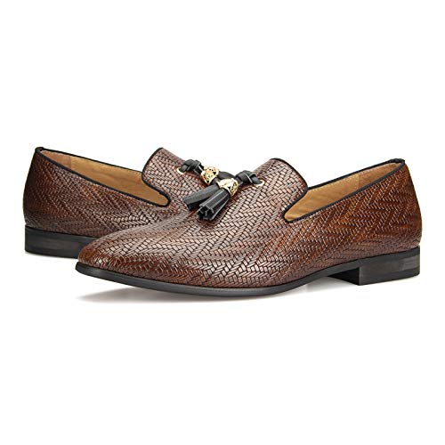 Image of Meijiana Mens Loafers Wedding Dress Shoes Slip-On Loafers for Men Tuxedo Suit Shoes