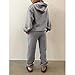 amropi Trainingsanzug Damen Kapuzen Pullover Sweatshirt und Jogginghose Warm Vlies Kleidungsset Lichtgrau, L